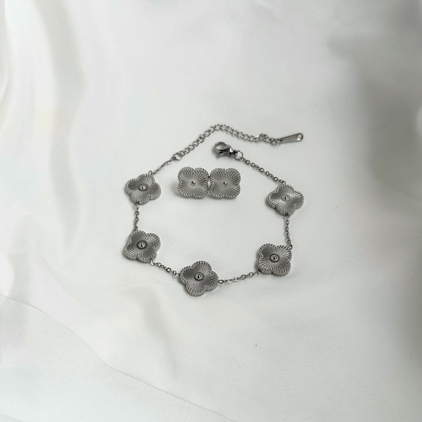 ÖRHÄNGEN & ARMBAND SET - SILVER