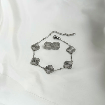 ÖRHÄNGEN & ARMBAND SET - SILVER