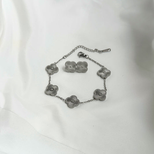 ÖRHÄNGEN & ARMBAND SET - SILVER